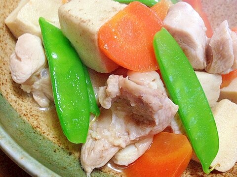 高野豆腐と鶏もも肉の煮物